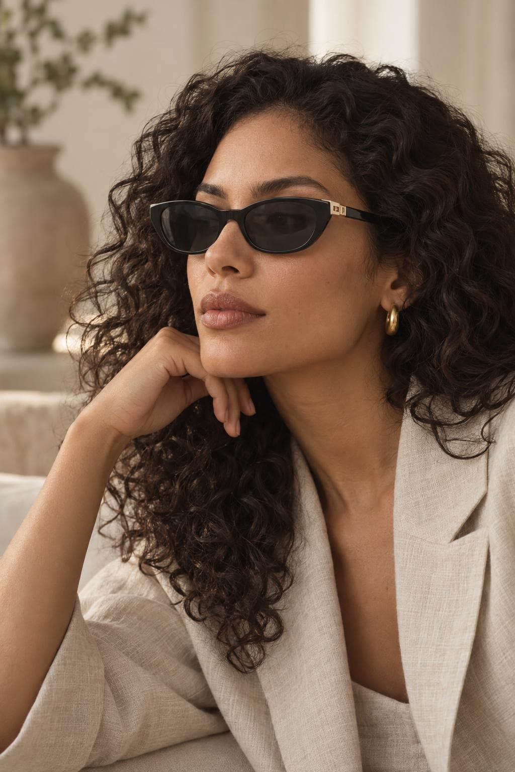 Fendi FE40233I Negro · Gris en rostro (imagen ilustrativa)
