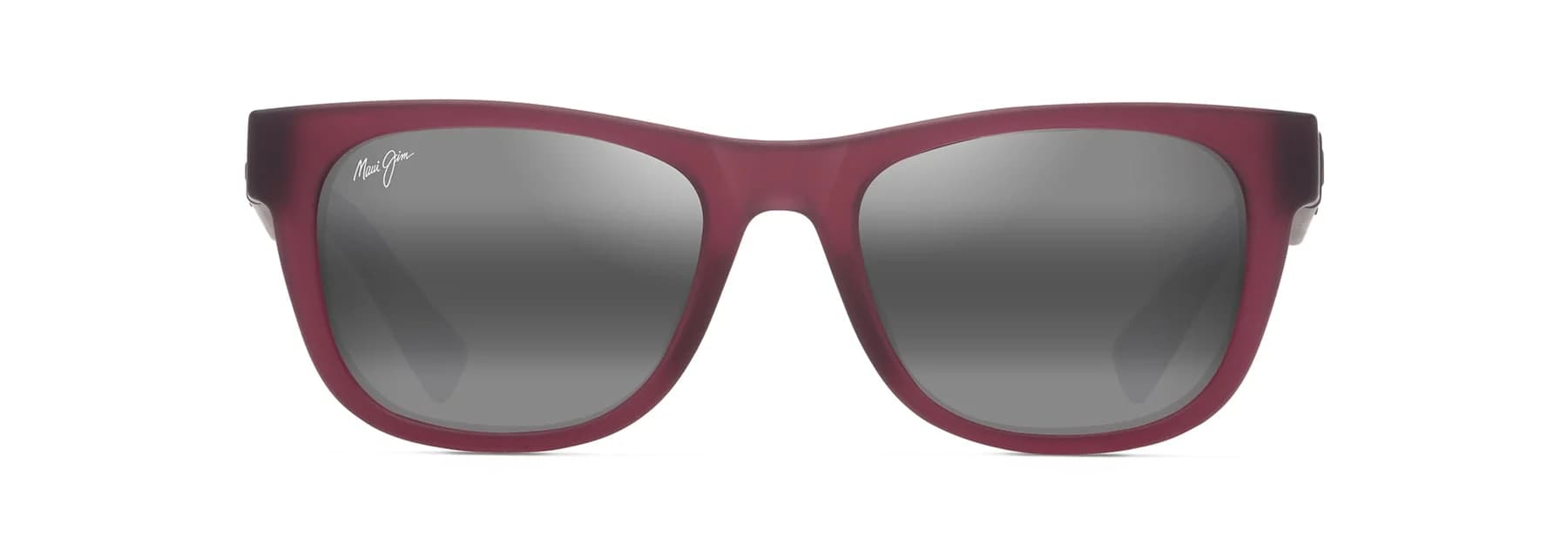 Lentes de sol Maui Jim MJ0687S borgoña mate con mica gris espejo degradada, vista frontal en detalle
