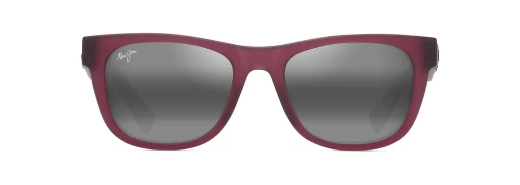 Lentes de sol Maui Jim MJ0687S borgoña mate con mica gris espejo degradada, vista frontal