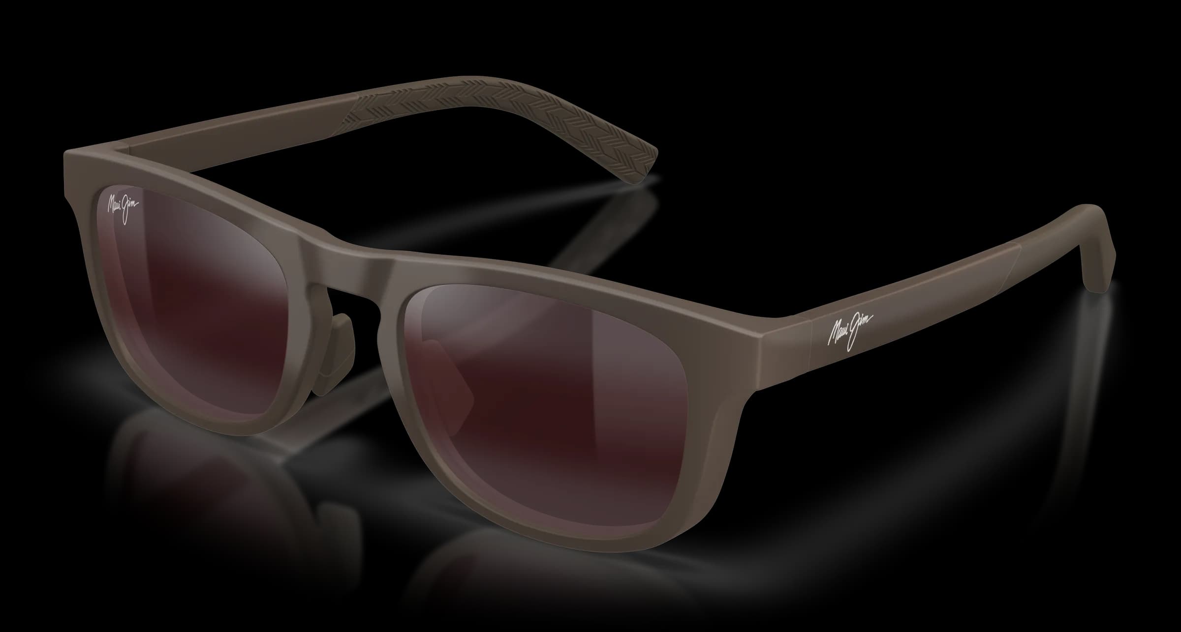Lentes de sol Maui Jim MJ0342S café mate con mica Maui Rose, vista 3/4
