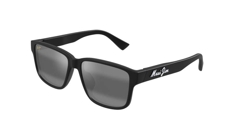 Lentes de sol Maui Jim MJ0688SA, armazón negro mate con mica gris, vista 3/4