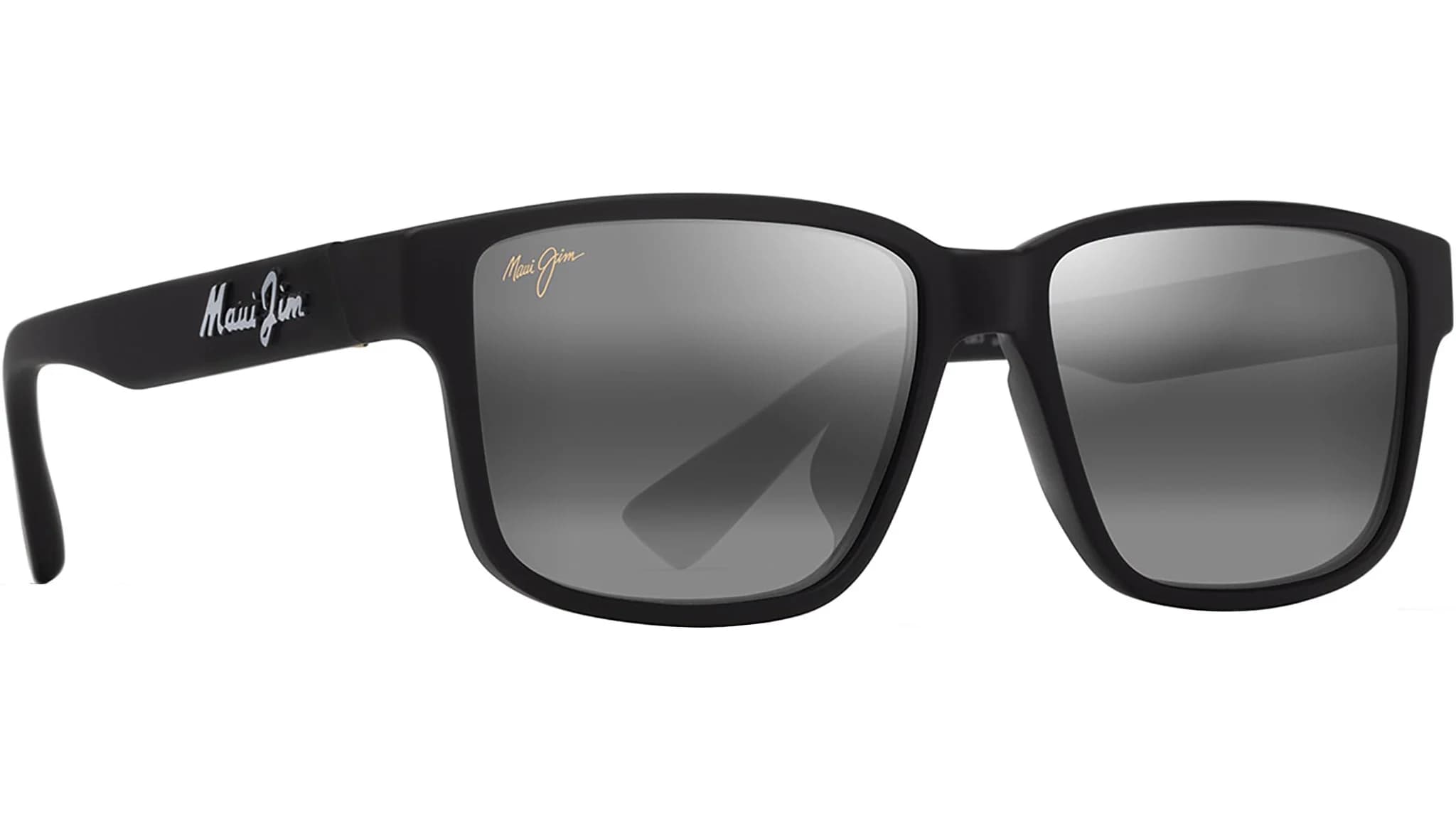 Lentes de sol Maui Jim MJ0688SA, armazón negro mate con mica gris, vista 3/4 lateral