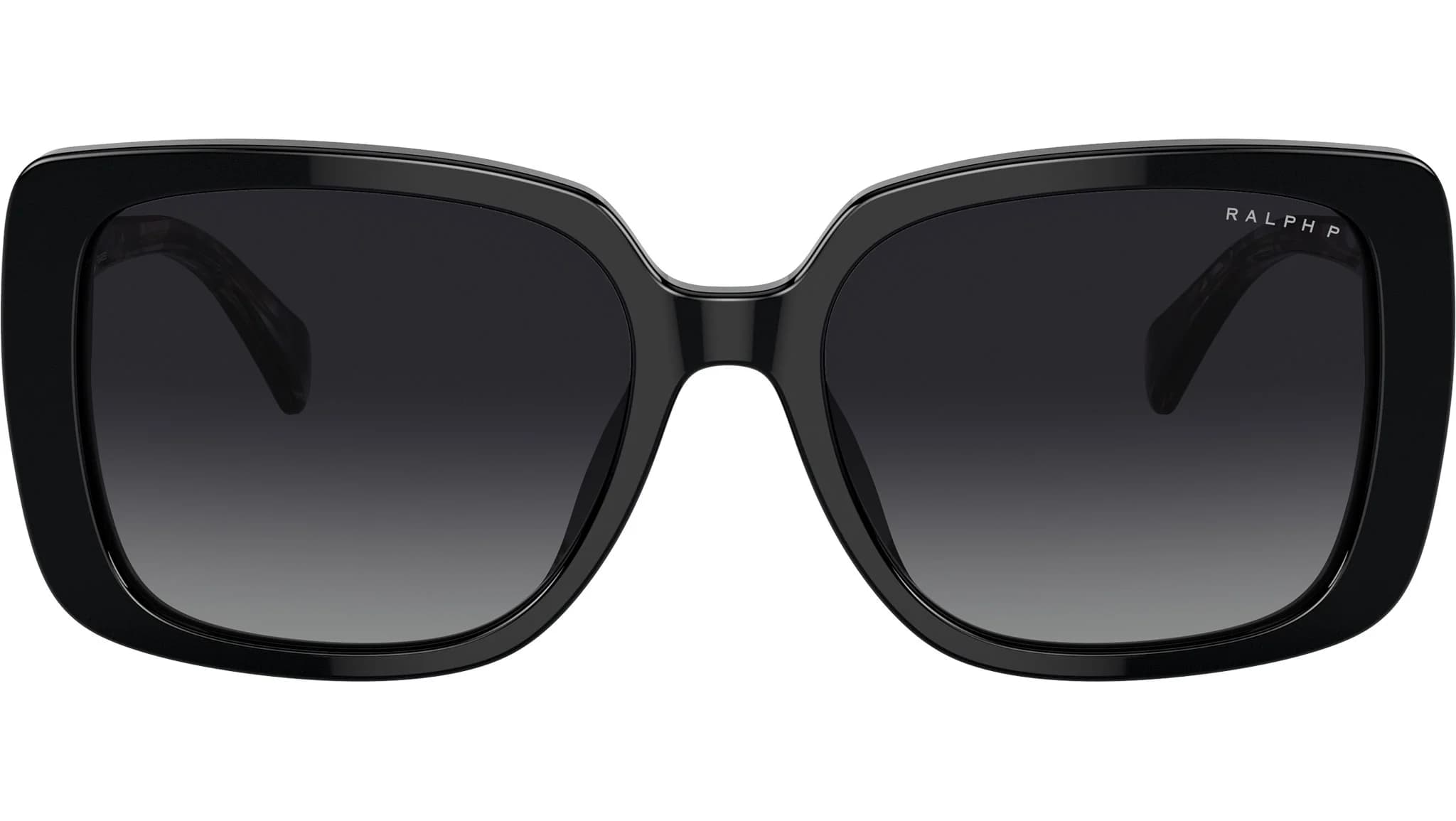Lentes de sol Ralph RA5298U negro con mica gris degradada polarizada, vista frontal