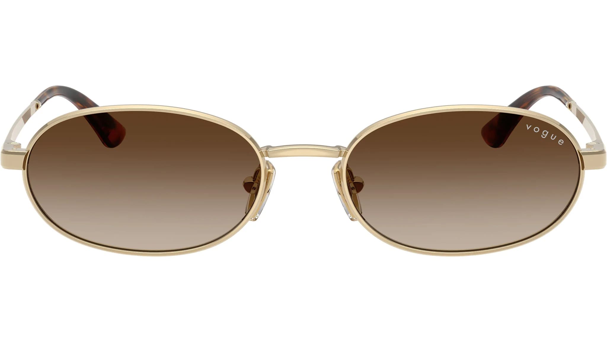 Lentes de sol Vogue VO4353S oro pálido con mica café degradada, vista frontal