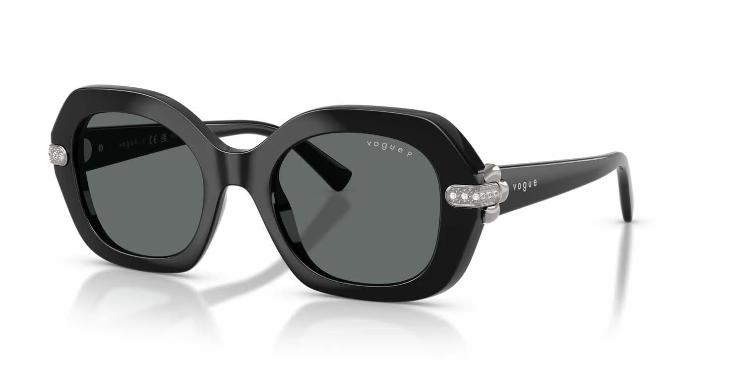 Lentes de sol Vogue VO5706SB negro con mica gris polarizada, vista 3/4