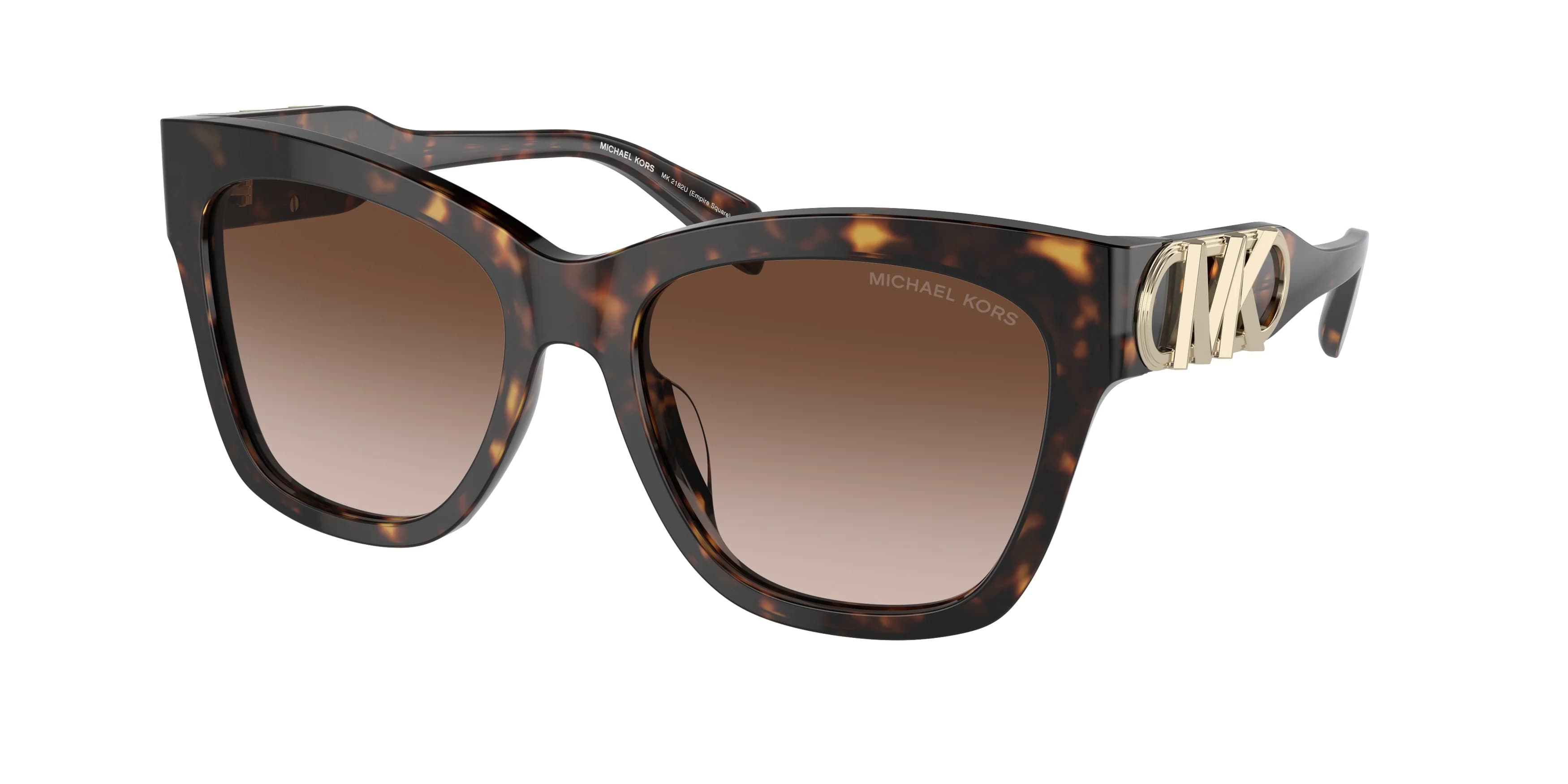 Michael Kors Empire Square MK2182U Carey oscuro · Café degradado, vista 3/4