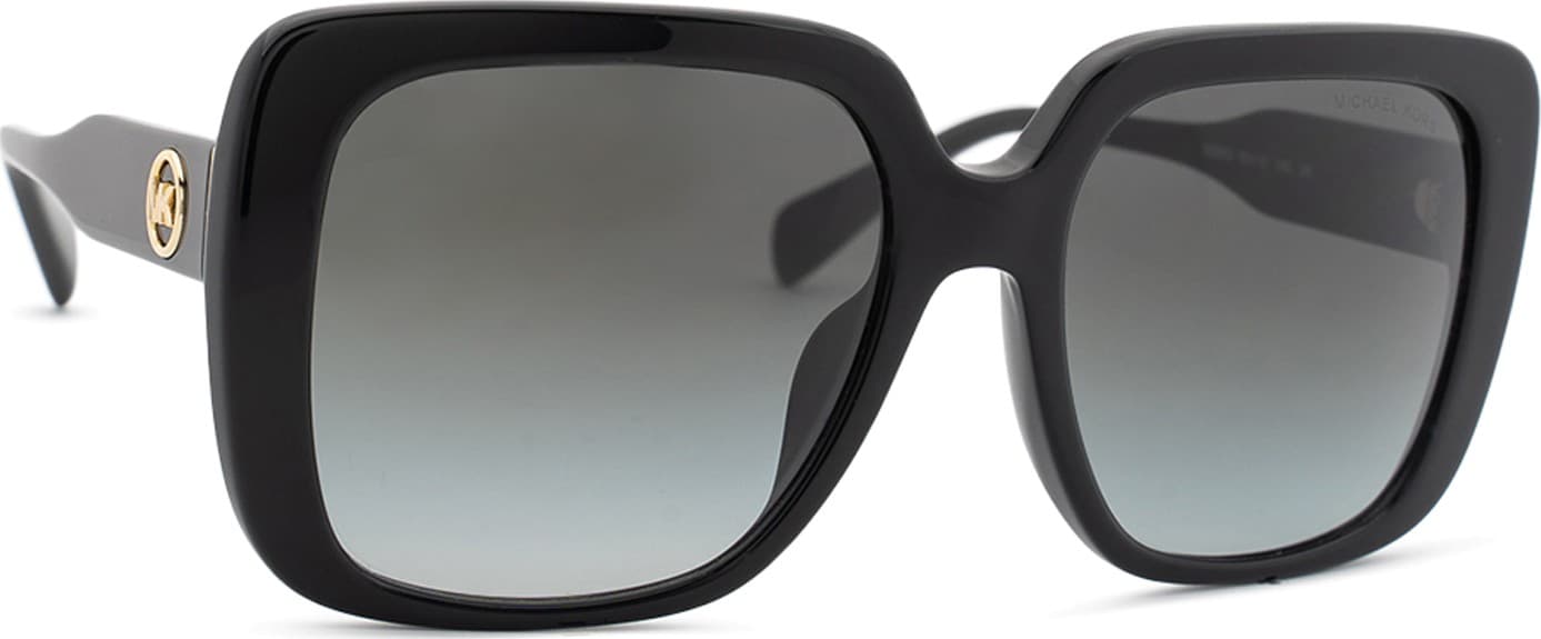 Lentes de sol Michael Kors Mallorca MK2183U Negro · Gris degradado, vista 3/4 lateral izquierda