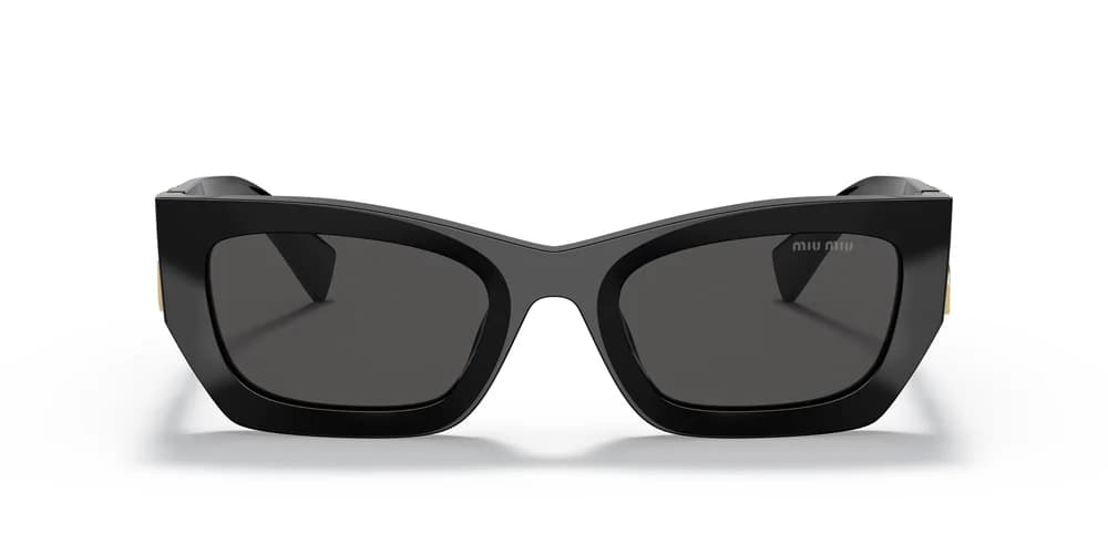 Lentes de sol Miu Miu Glimpse MU 09WS negro con mica gris oscuro, vista de frente