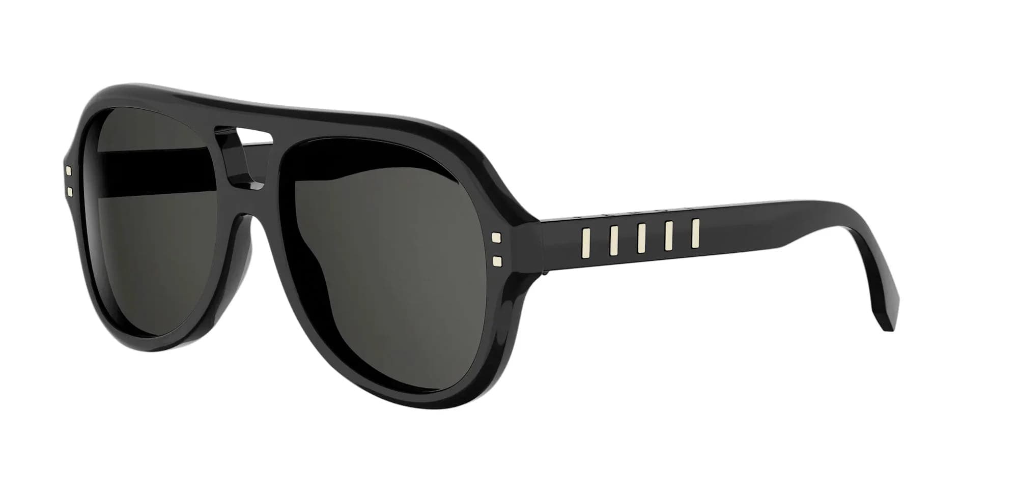 Lentes de sol Fendi FE40232I negro con mica gris, vista 3/4
