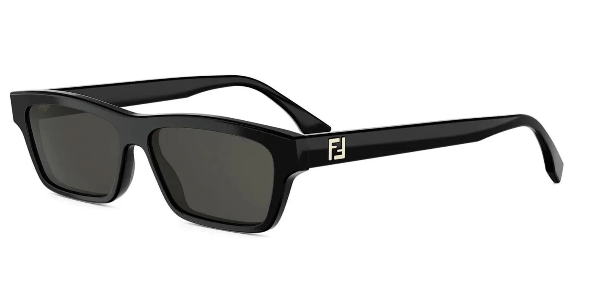 Lentes de sol Fendi FE40199I negro con mica gris, vista 3/4