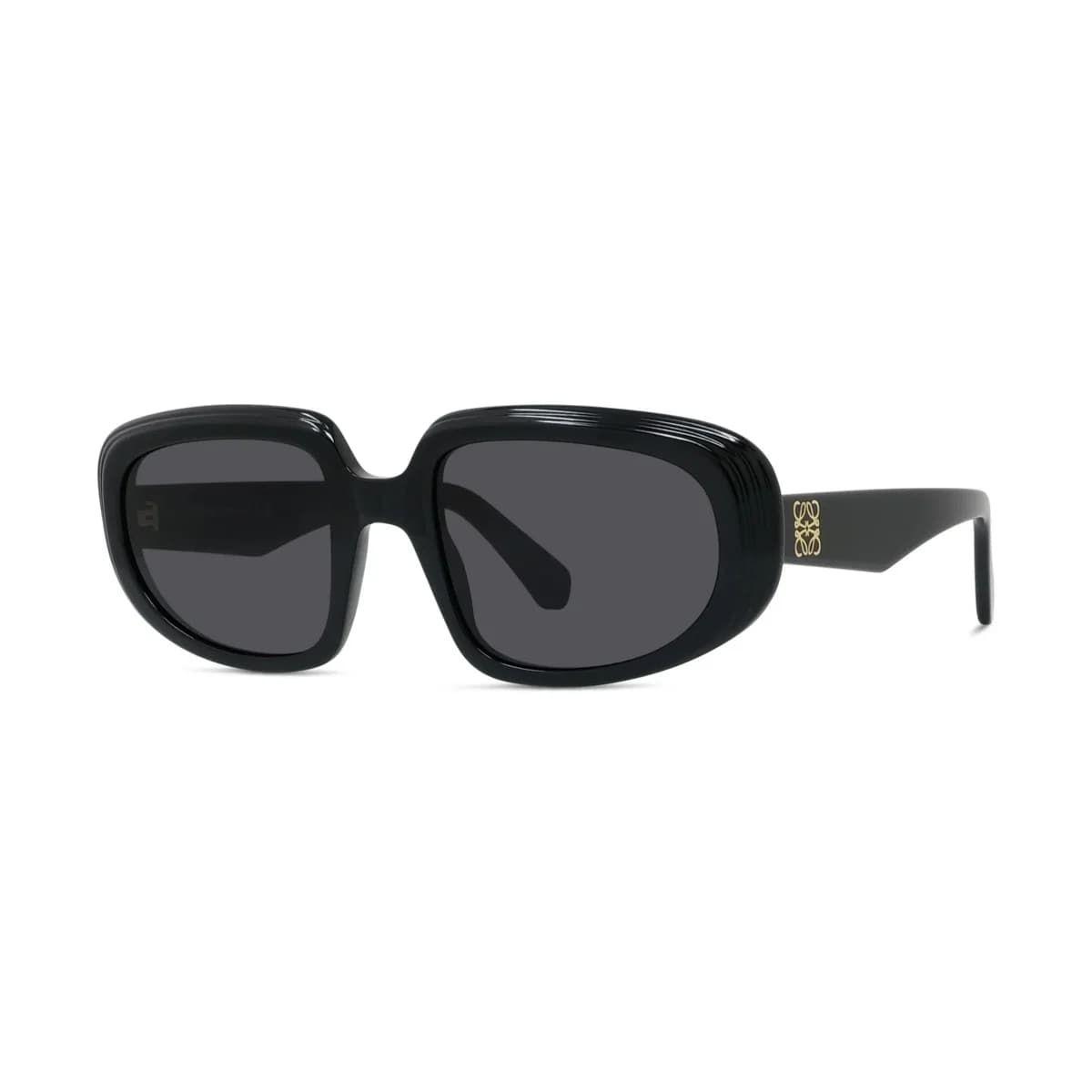 Lentes de sol Loewe LW40207I negro brillante con mica gris, vista 3/4