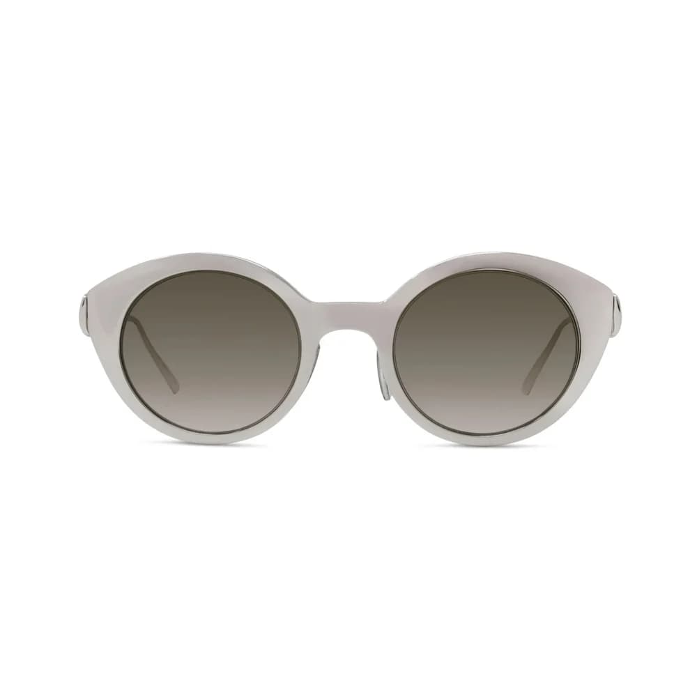 Lentes de sol Loewe LW40205U en paladio con mica café degradada, vista de frente