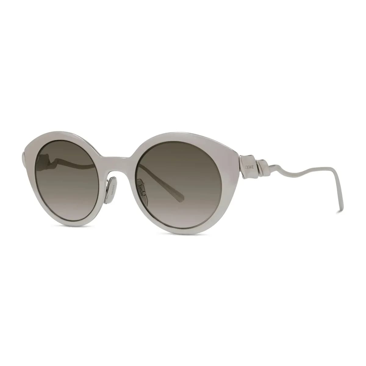 Lentes de sol Loewe LW40205U en paladio con mica café degradada, vista 3/4