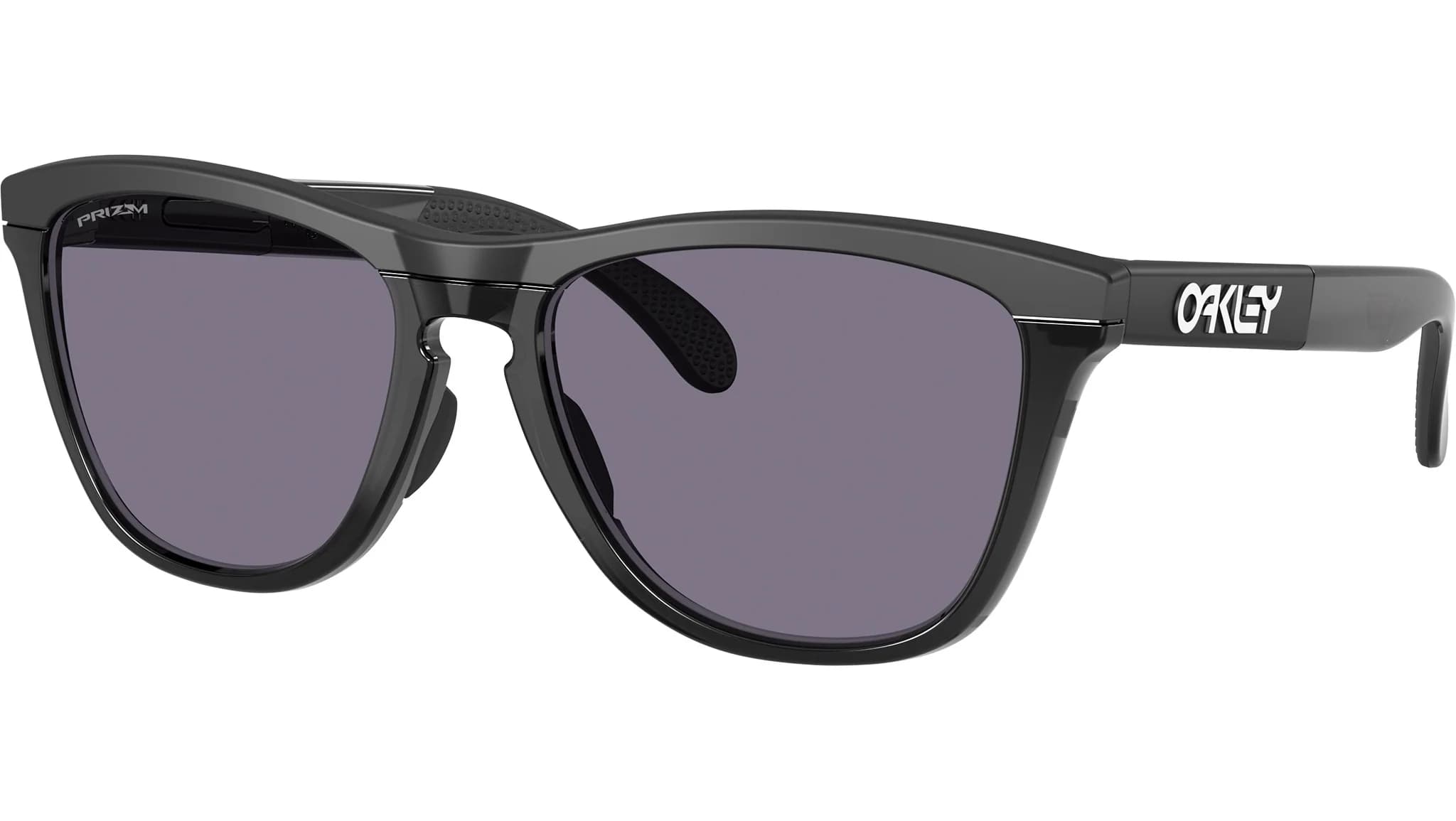 Oakley Frogskins Range OO9503 negro mate con mica gris Prizm, vista 3/4