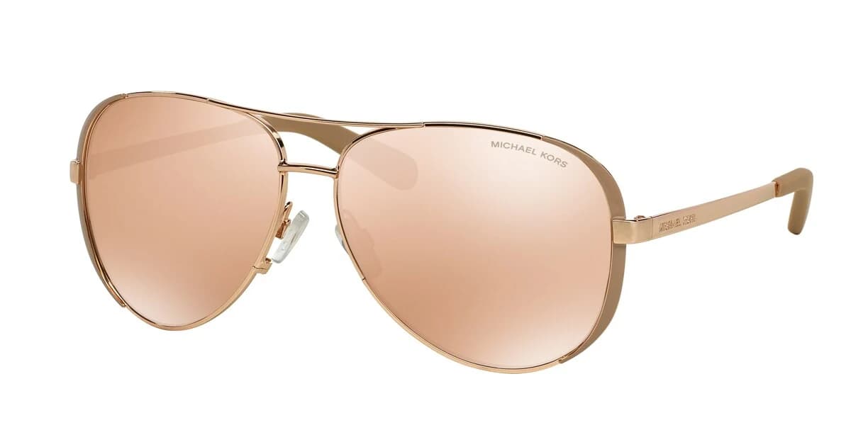 Lentes de sol Michael Kors Chelsea MK5004 oro rosa con mica espejo oro rosa, vista 3/4