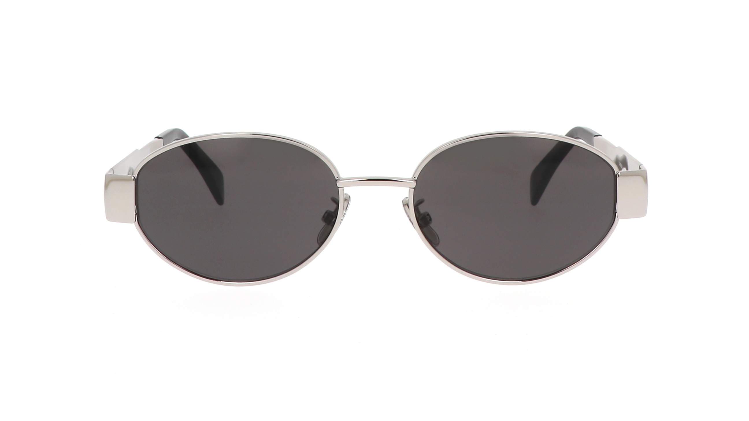 Celine Triomphe Metal 01 CL40235U plata con mica gris, vista frente