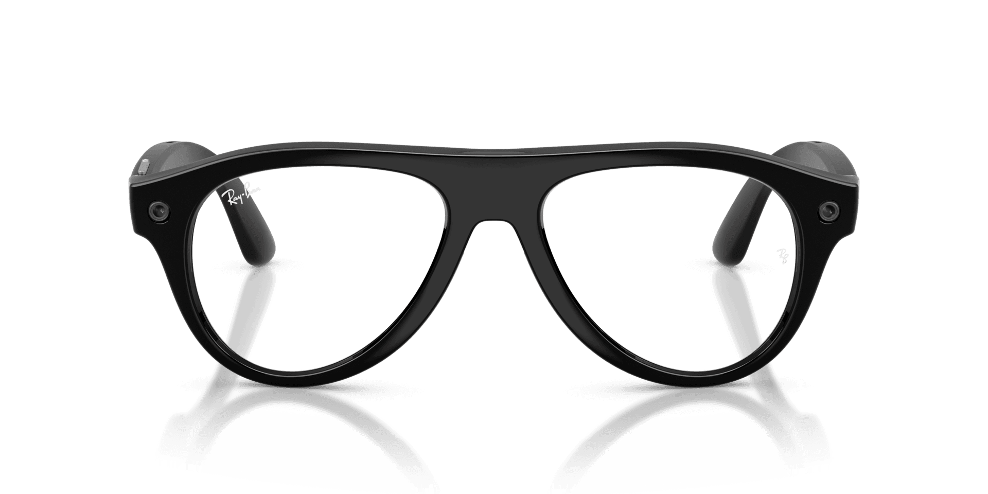 Ray-Ban Meta Aviator Gen 3 RW4016 negro brillante con micas transparentes, vista frontal