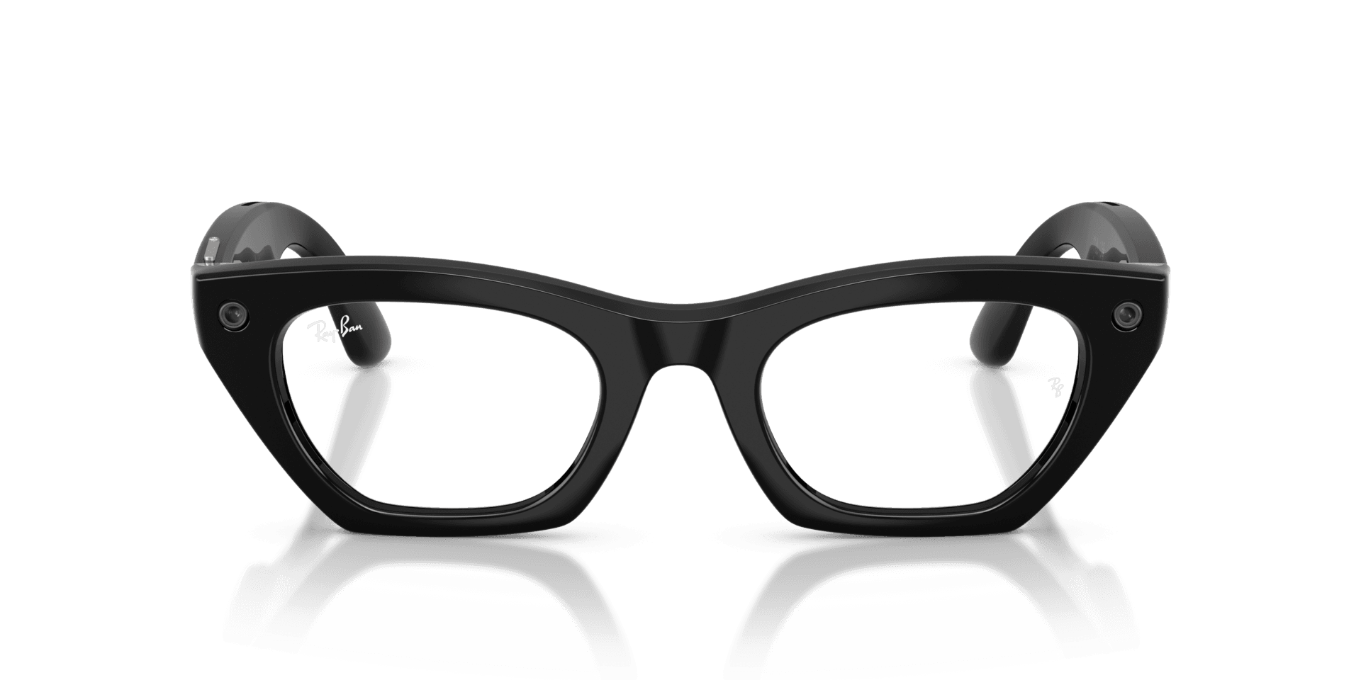Ray-Ban Meta Zena RW4015 negro brillante con micas Transitions verde en tono claro, vista de frente